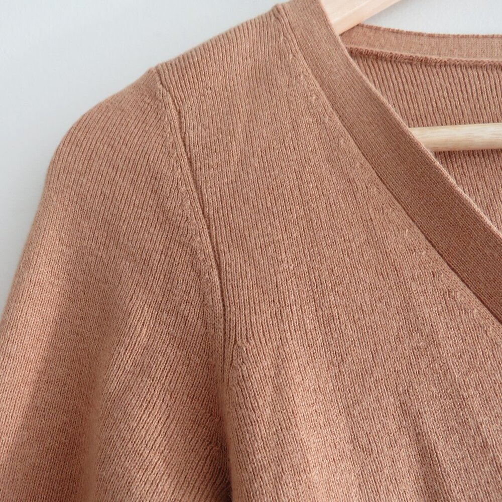 ARITZIA BABATON Georgia Cropped Wool Blend Cardigan in Camel Tan - Size XS - Picture 6 of 15